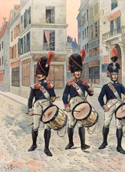 Jacques Marie Gaston Onfroy de Bréville, conhecido por JOB (1858-1931) - Trajes das tropas francesas ao longo dos tempos: tambores da Guarda Nacional de Paris (1814-1815), coleção particular