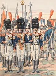 Jacques Marie Gaston Gaston Onfroy de Breville dit JOB (1858-1931) - Forfait das tropas francesas em todos os momentos: Porte Aigles (1812), Coleção Privada
