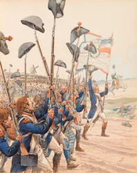 Jacques Marie Gaston Onfroy de Breville dit JOB (1858-1931) - A Batalha de Valmy em 1792 durante as Guerras da Revolução Francesa, Coleção Privada