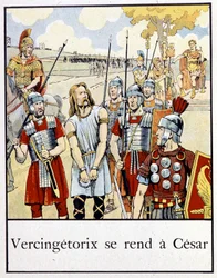 Vercingetorix rende-se a César - em "Petite histoire de France" de Jacques Bainville, ed. Mane