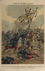 1ª Guerra Mundial: A captura da bandeira (ilustração)