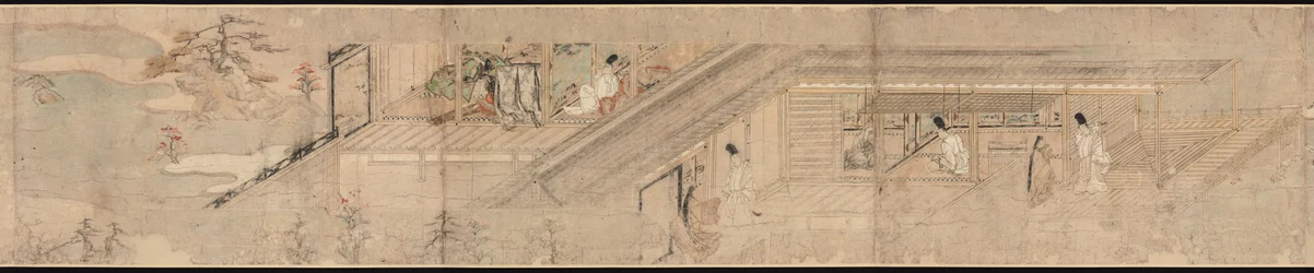 Pergaminho Narrativo sobre o Romance de Amor de Courtier e Rapariga na Sumiyoshi