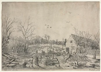 The Great Flood of January 10, 1624 or Repairing the Broken Dike on the River Lek by Vianen, 1624.